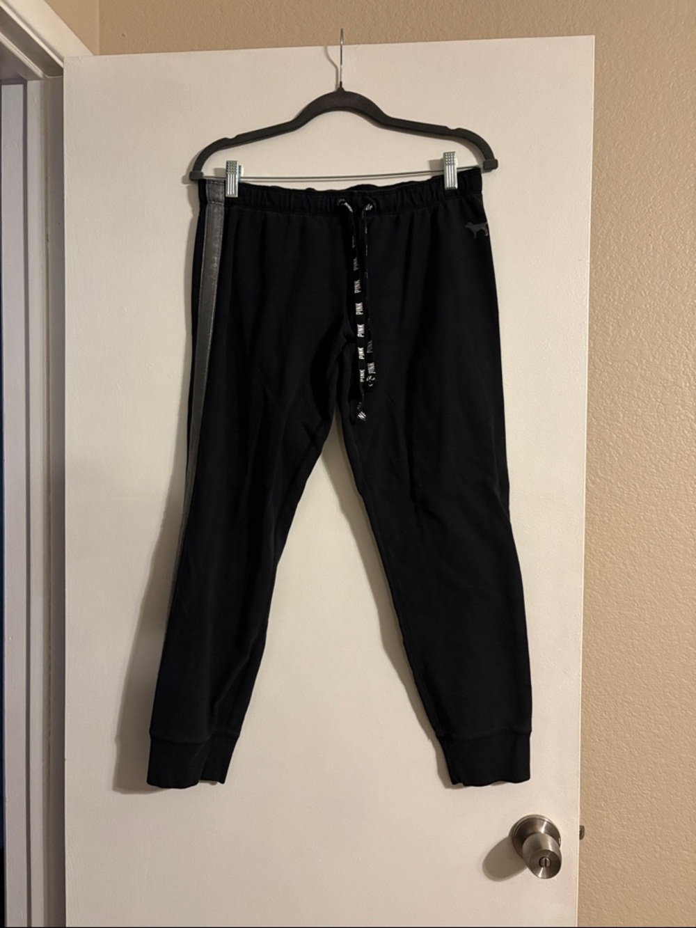 Victoria’s Secret PINK - Black Jogger Sweatpants with Side Stripe